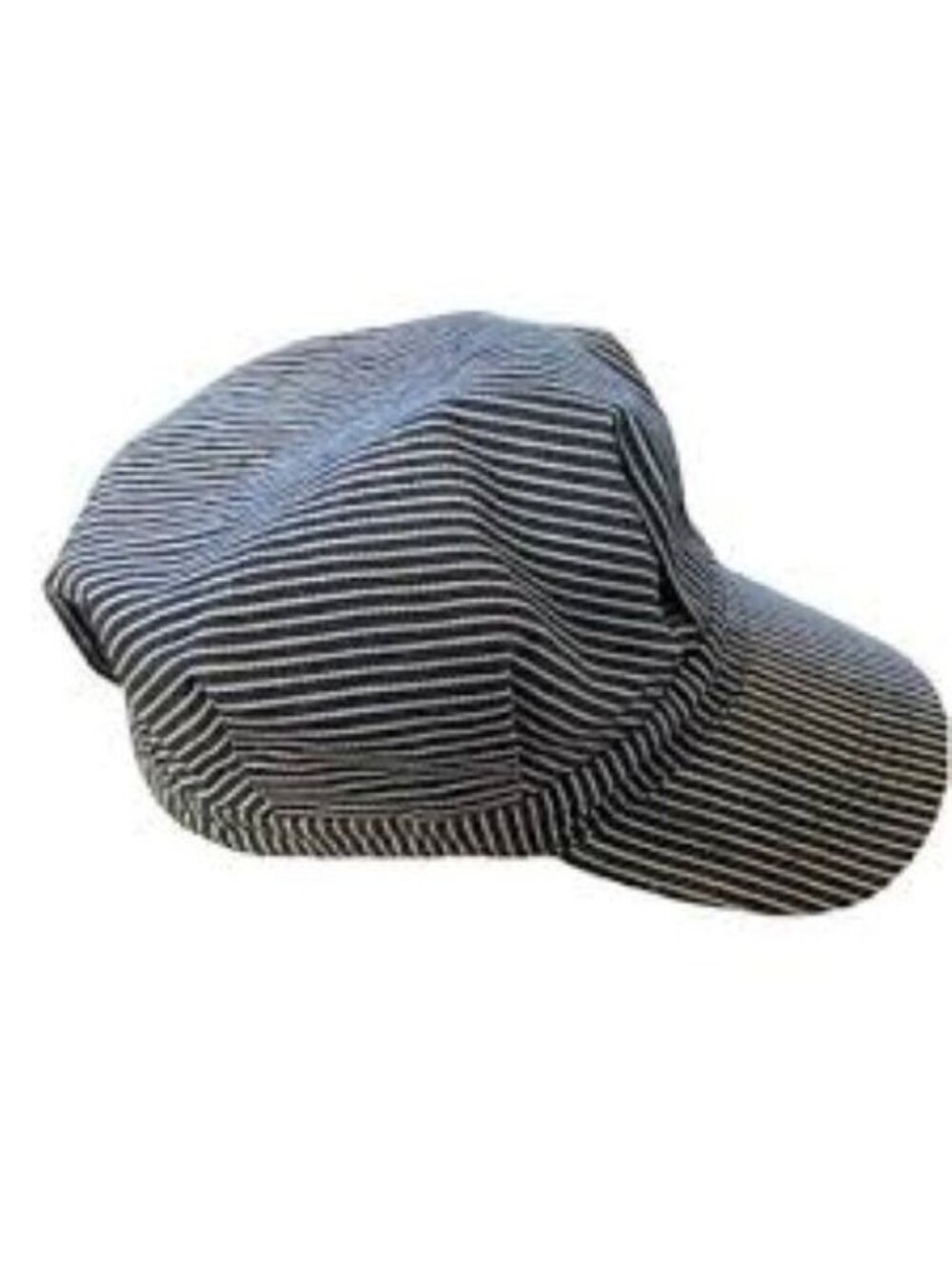 Train Conductor Hat Engineer Cap Blue White Stripe Railroad Newsboy NEW